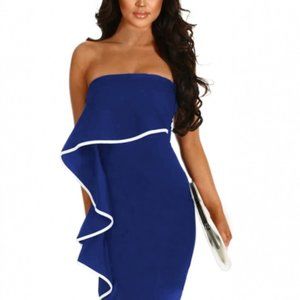 Women's  Strapless Bodycon Midi Dress